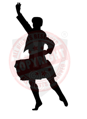 Male Highland Dancer Decal #1 - A4 Sheet