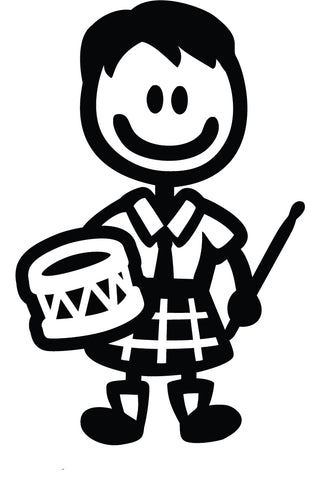 Highland Drummer Stick Boy Drummer #2 - A4 Sheet