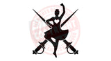 Girl Dancer and Swords Decal #3 - A4 sheet
