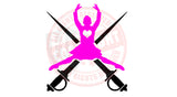 Girl Dancer and Swords Decal #4 - A4 sheet
