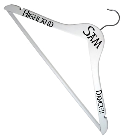 Coat Hanger White Personalised - The Highland Dancer - 1