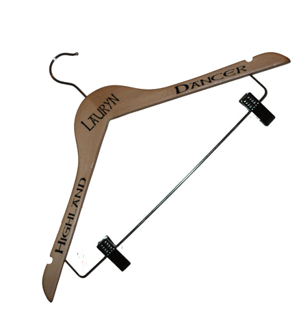 Kilt Coat Hanger Pine Personalised - The Highland Dancer - 1