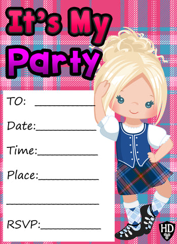 Party Invite #1a (Full Colour) (FREE DIGITAL DOWN LOAD)