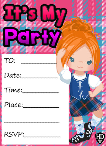 Party Invite #1b (Full Colour) (FREE DIGITAL DOWN LOAD)