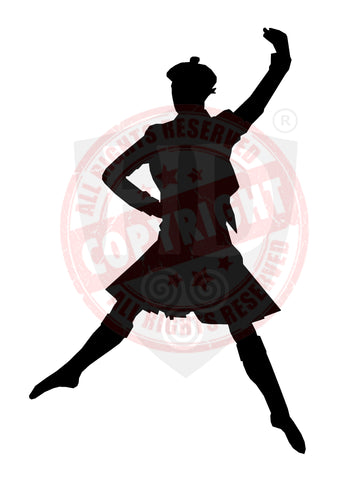 Male Highland Dancer Decal #22 - A4 Sheet